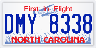 NC license plate DMY8338