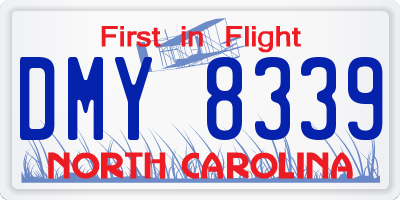 NC license plate DMY8339