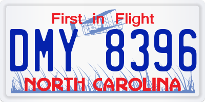 NC license plate DMY8396