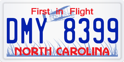 NC license plate DMY8399