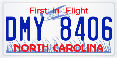 NC license plate DMY8406