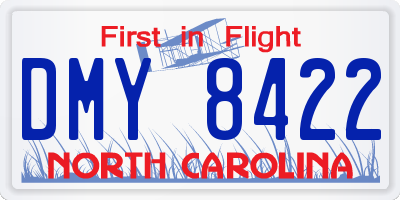 NC license plate DMY8422