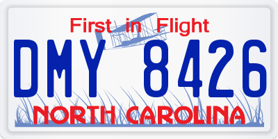 NC license plate DMY8426