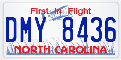 NC license plate DMY8436