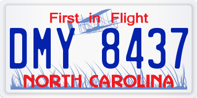 NC license plate DMY8437