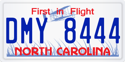 NC license plate DMY8444