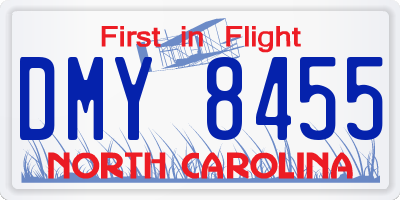 NC license plate DMY8455