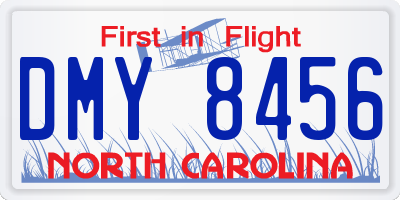 NC license plate DMY8456