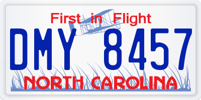 NC license plate DMY8457