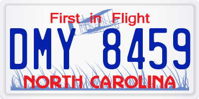 NC license plate DMY8459