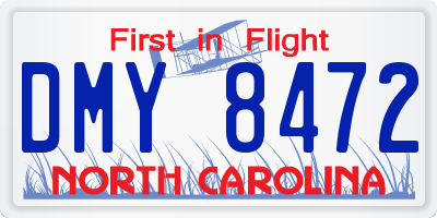 NC license plate DMY8472