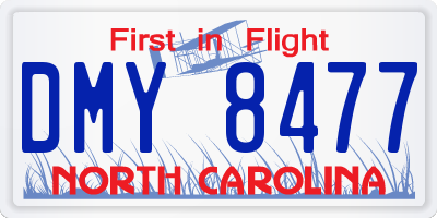 NC license plate DMY8477