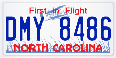 NC license plate DMY8486