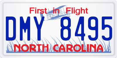 NC license plate DMY8495
