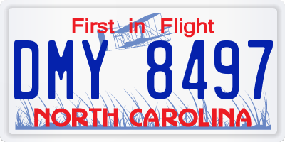 NC license plate DMY8497