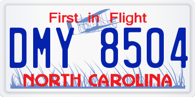 NC license plate DMY8504