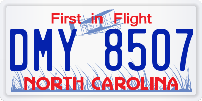NC license plate DMY8507