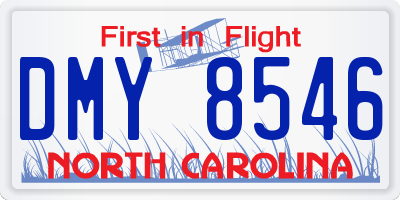 NC license plate DMY8546