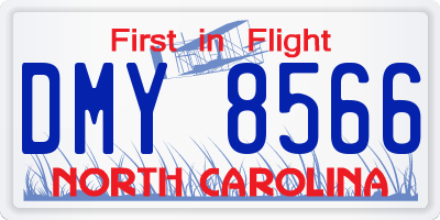 NC license plate DMY8566