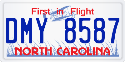 NC license plate DMY8587