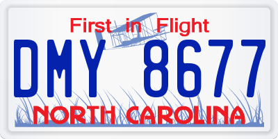 NC license plate DMY8677