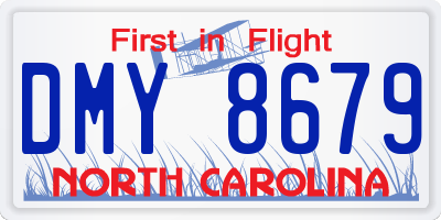 NC license plate DMY8679