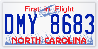NC license plate DMY8683