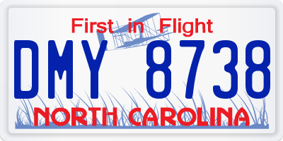 NC license plate DMY8738