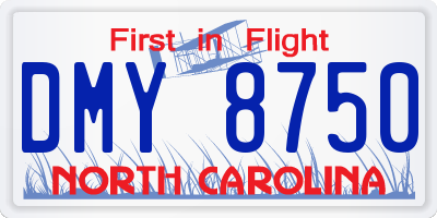 NC license plate DMY8750