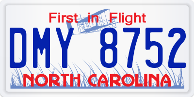 NC license plate DMY8752