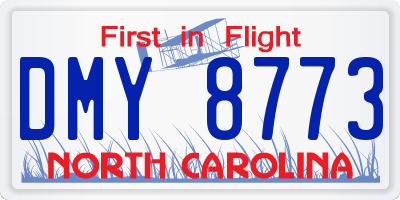 NC license plate DMY8773