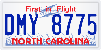 NC license plate DMY8775