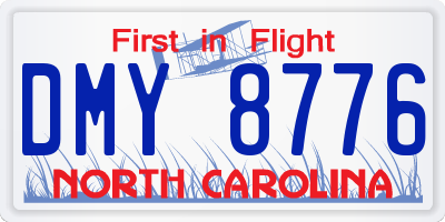 NC license plate DMY8776