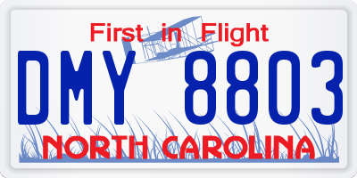 NC license plate DMY8803