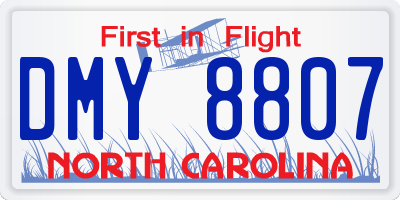NC license plate DMY8807