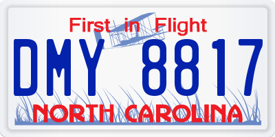 NC license plate DMY8817