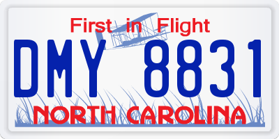 NC license plate DMY8831