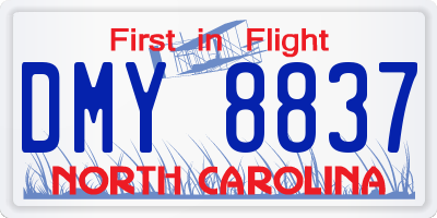 NC license plate DMY8837