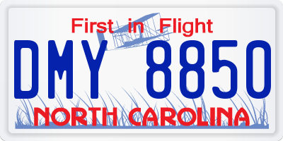 NC license plate DMY8850
