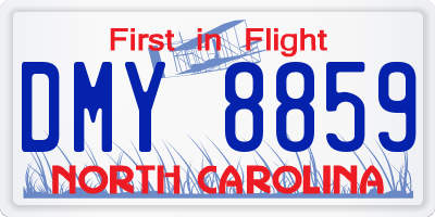 NC license plate DMY8859