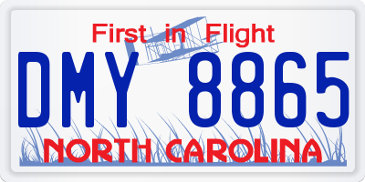 NC license plate DMY8865