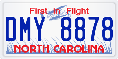 NC license plate DMY8878
