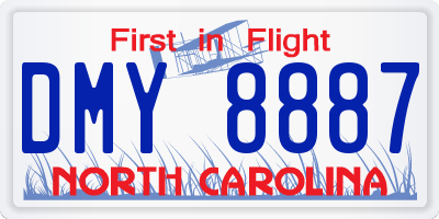 NC license plate DMY8887