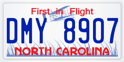 NC license plate DMY8907