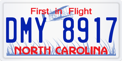 NC license plate DMY8917
