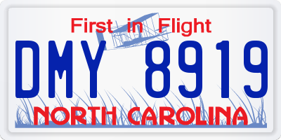 NC license plate DMY8919