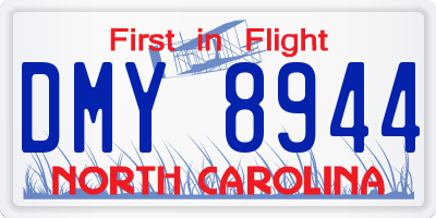 NC license plate DMY8944