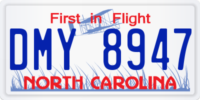 NC license plate DMY8947