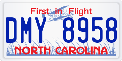 NC license plate DMY8958
