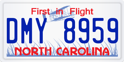 NC license plate DMY8959